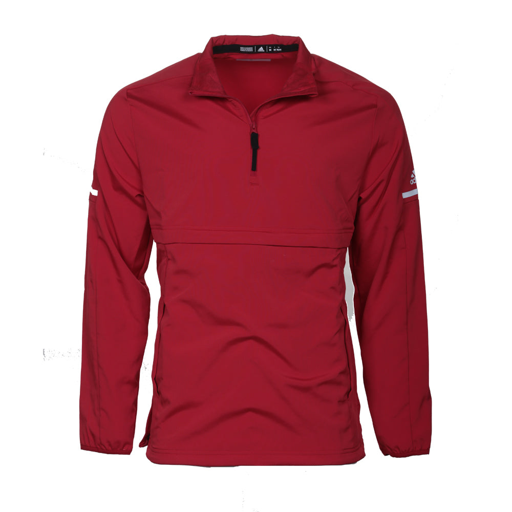 ADIDAS MEN'S 1/4 ZIP TEAM ISSUE JACKET RED/WHITE