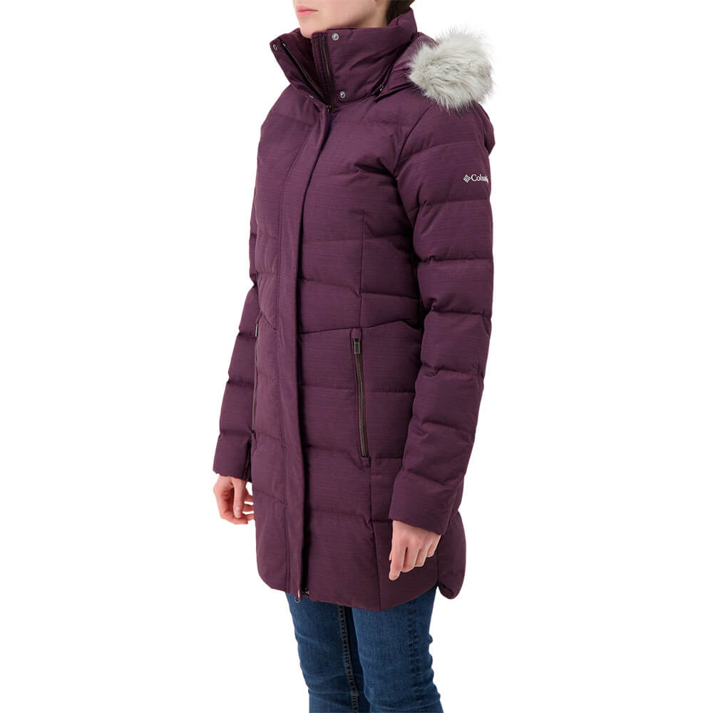 COLUMBIA WOMEN'S MONTFERLAND MID JACKET BLACK CHERRY TEXT