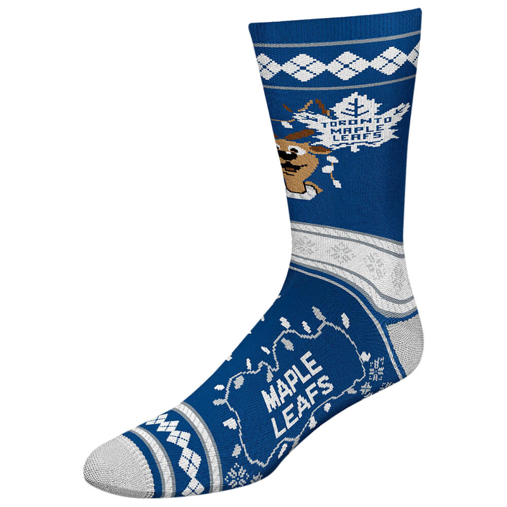 FBF ORIGINALS MEN'S TORONTO MAPLE LEAFS NHL XMAS SWEATER STRIPE SOCK