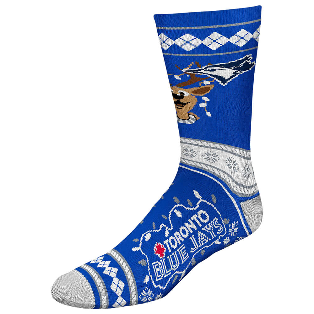 FBF ORIGINALS MEN'S TORONTO BLUE JAYS MLB XMAS SWEATER STRIPE SOCK