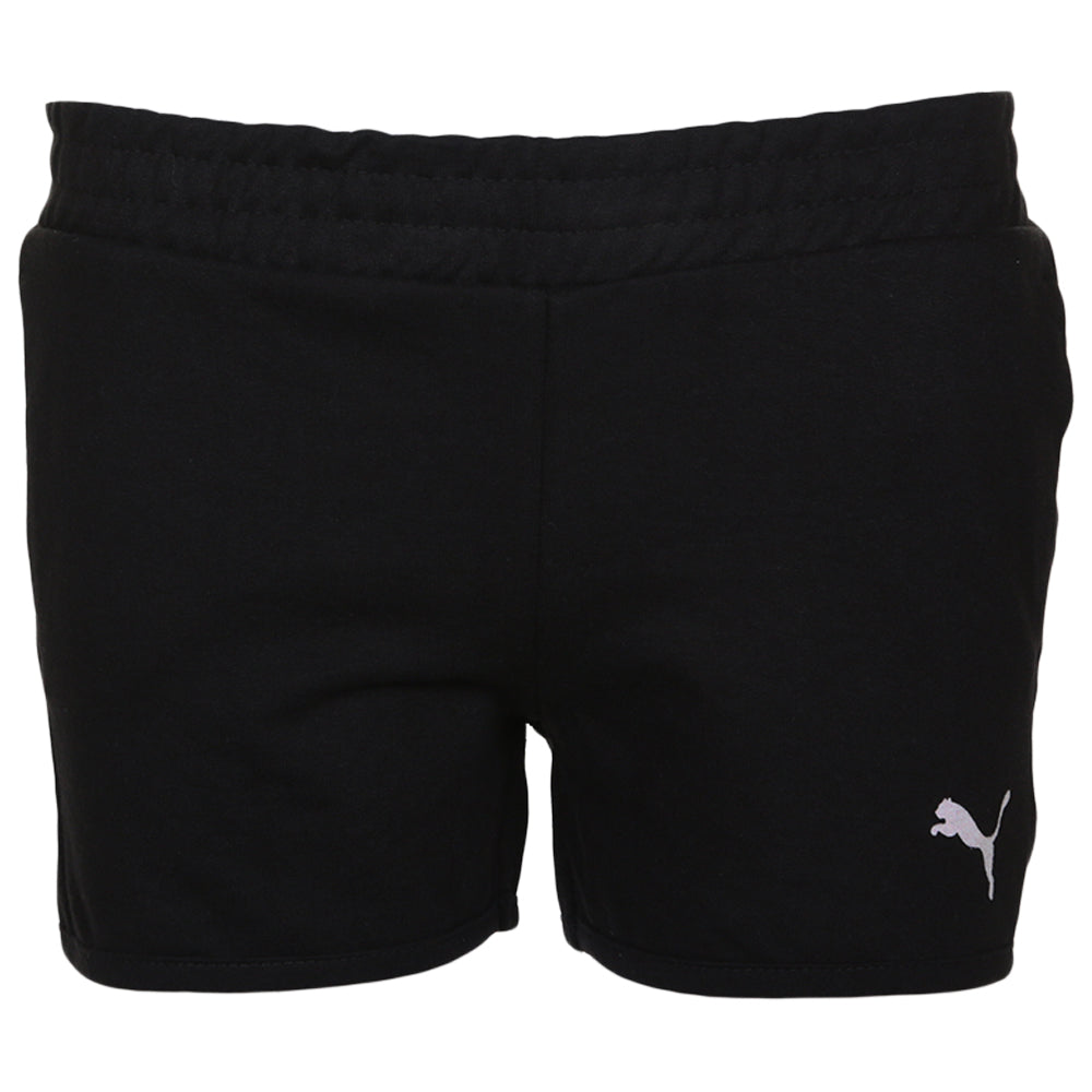 PUMA GIRL'S FRENCH TERRY PUMA SHORTS PUMA BLACK