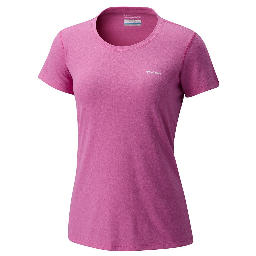 COLUMBIA WOMEN'S SOLAR SHIELD SHORT SLEEVE BRIGHT LAVENDAR