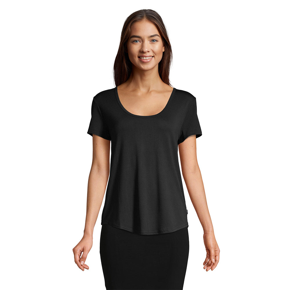 RIPZONE WOMEN'S CITRON SCOOP TEE BLACK