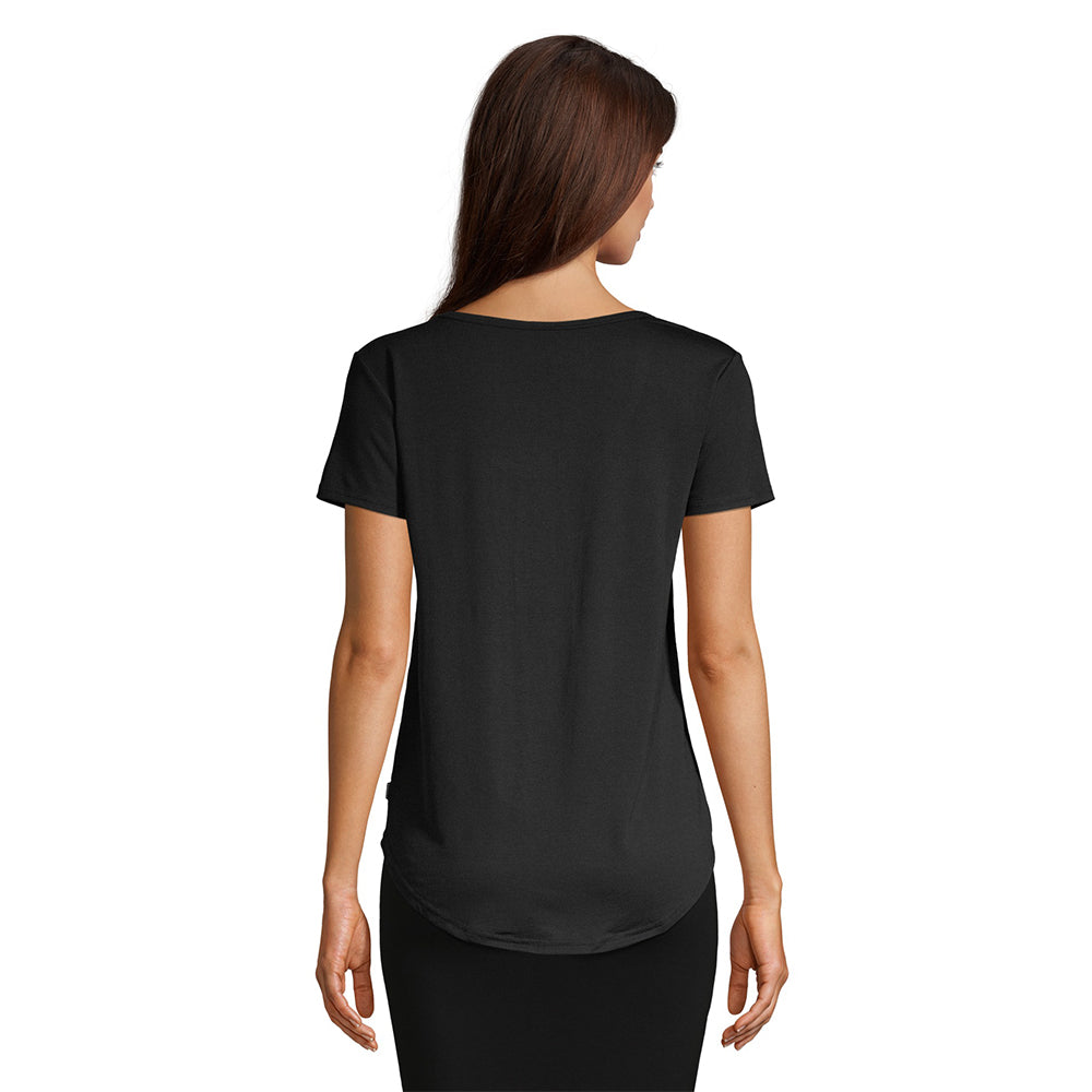 RIPZONE WOMEN'S CITRON SCOOP TEE BLACK