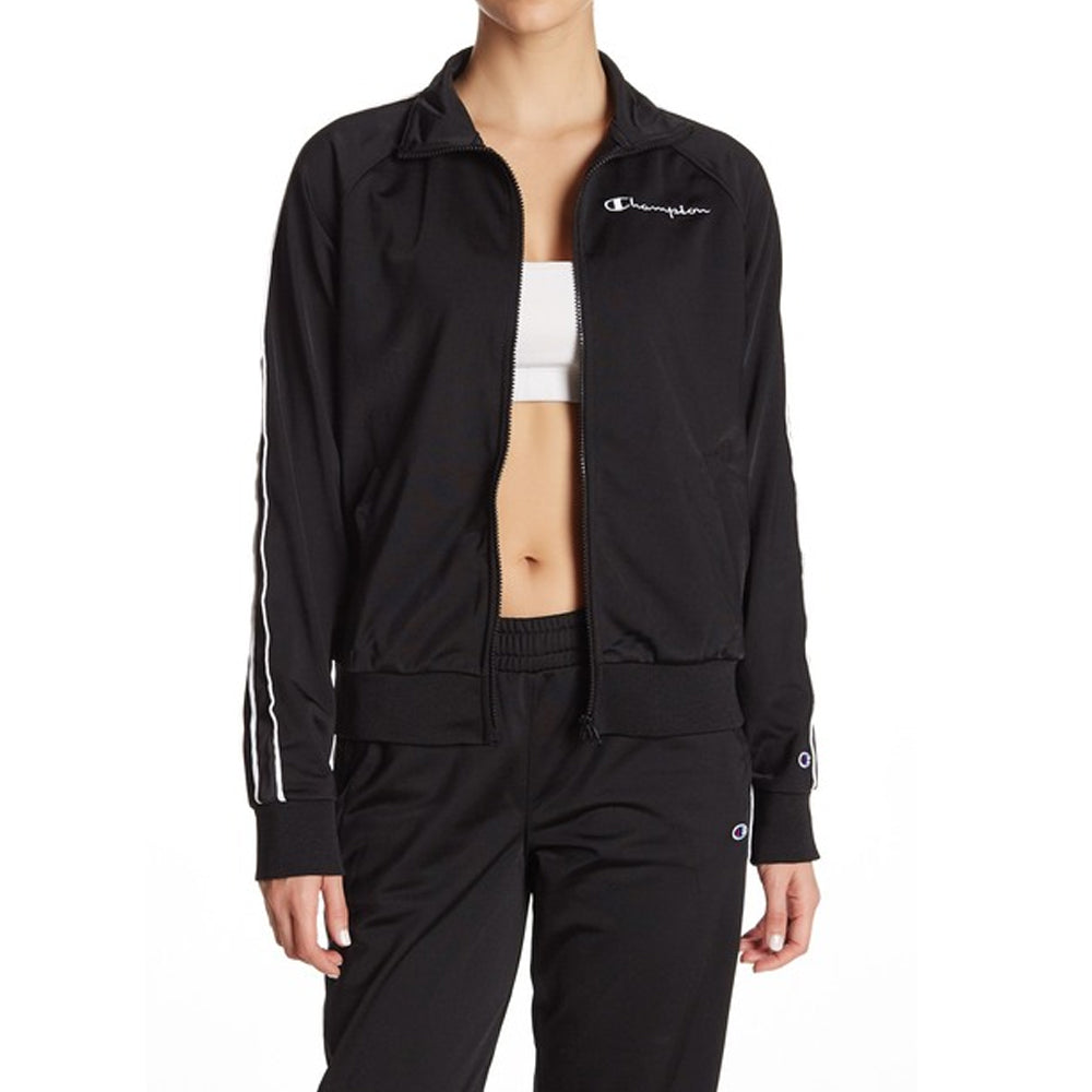 champion track jacket black