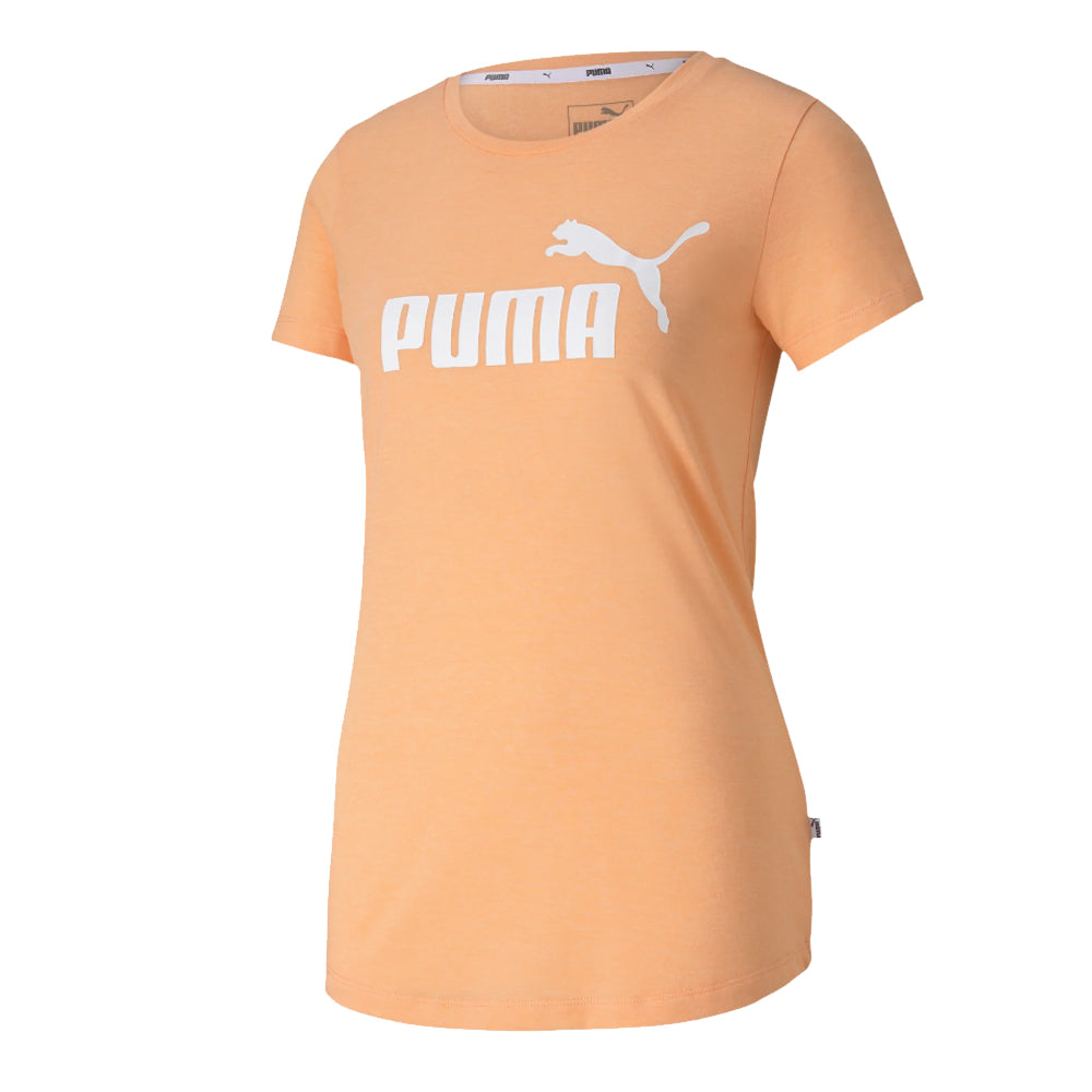 PUMA WOMEN'S ESSENTIAL LOGO HEATHER TEE CANTALOUPE