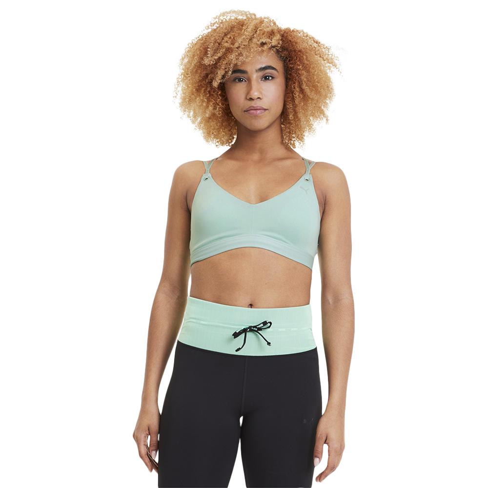 PUMA WOMEN'S STRAPPY STUDIO BRA MIST GREEN