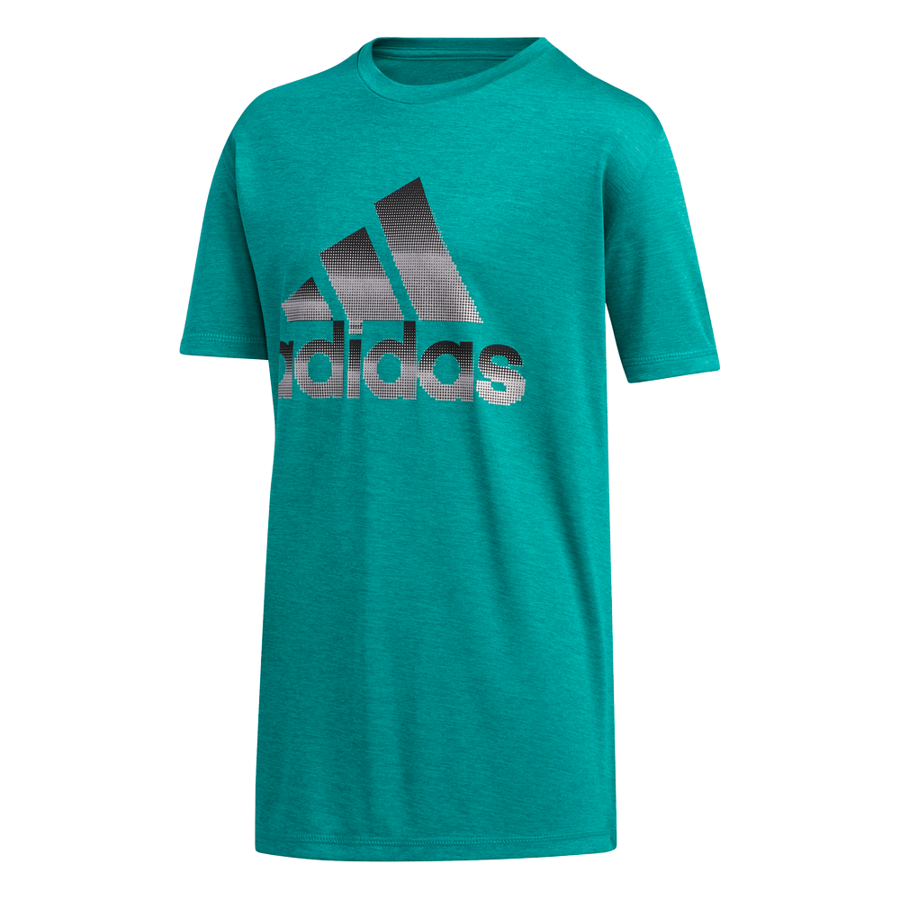 ADIDAS BOY'S PIXEL POLY TEE GLORY GREEN