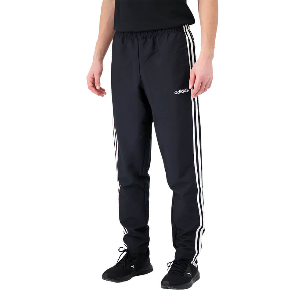 ADIDAS MEN'S ESSENTIALS 3 STRIPE WOVEN PANT BLACK/WHITE