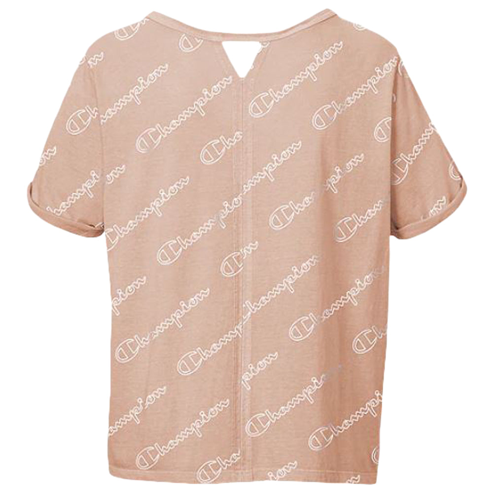 CHAMPION WOMEN'S HERITAGE TEE PRINT CHAMPION OUTLINE SCRIPT DREAM PINK