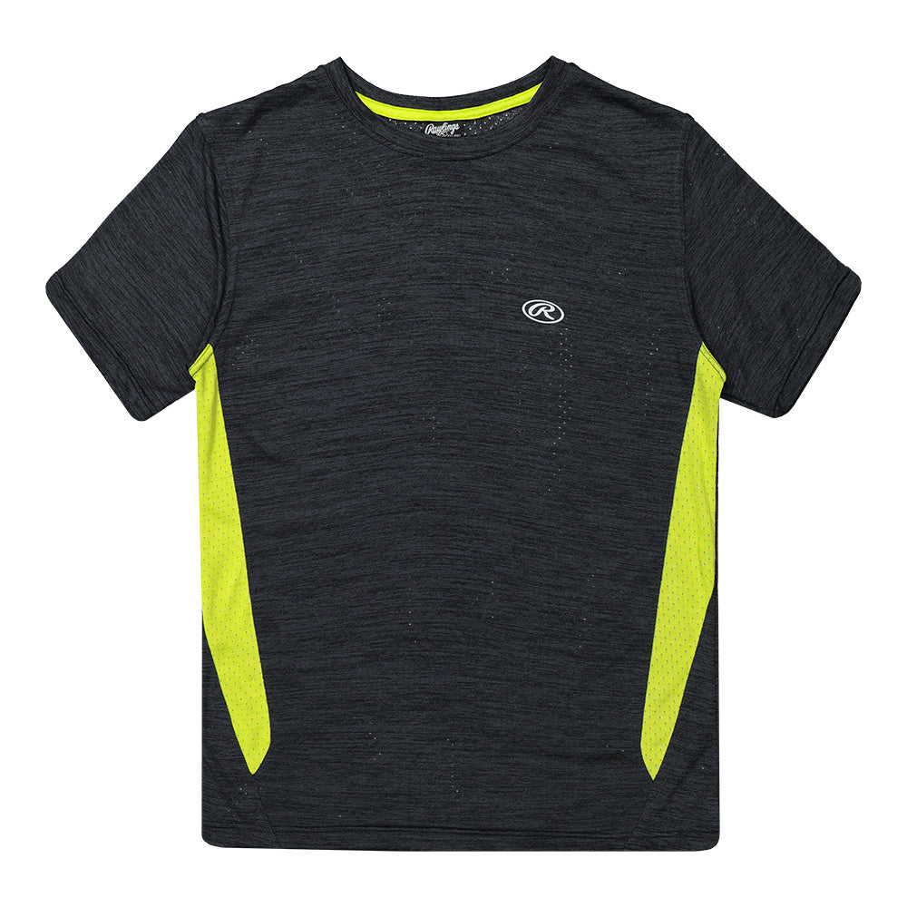 RAWLINGS BOY'S SHORT SLEEVE CREW NECK TEE BLACK/GREEN