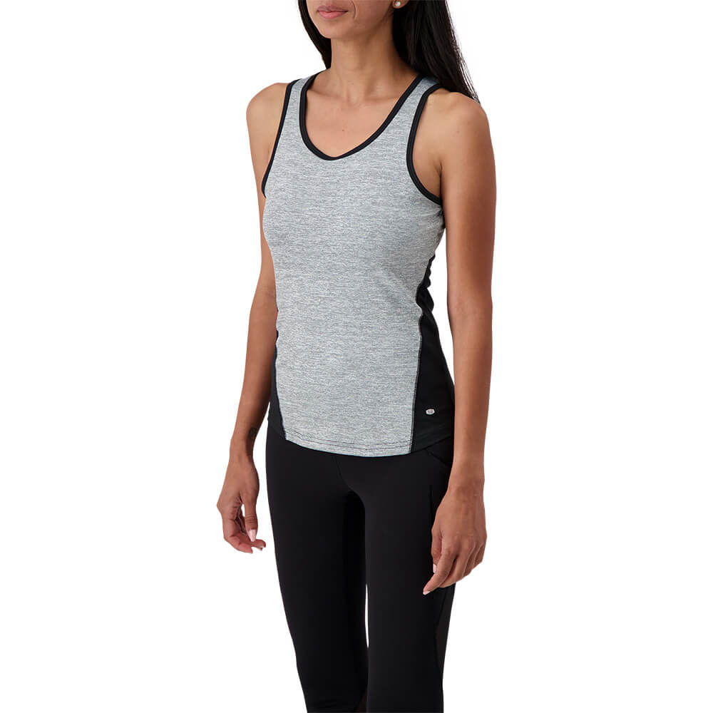 ELLE SPORTSWEAR WOMEN'S OPEN BACK TANK LIGHT GREY