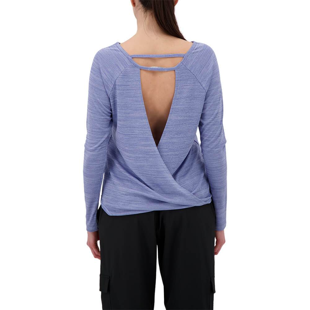 ELLE SPORTSWEAR WOMEN'S OPEN BACK LONG SLEEVE TOP LILAC