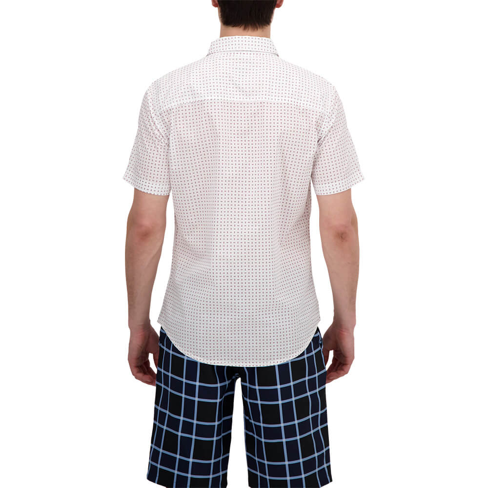 BURNSIDE MEN'S SHORT SLEEVE WOVEN TOP WHITE