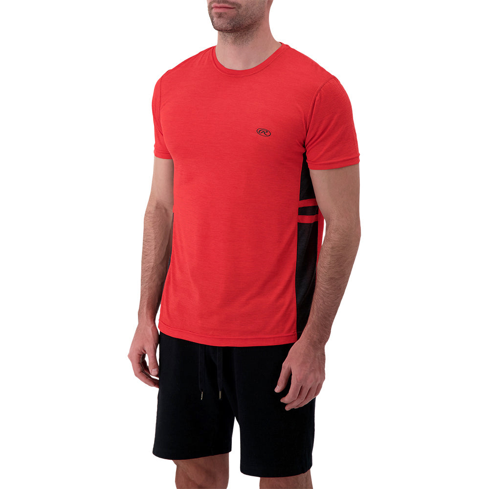 RAWLINGS MEN'S SHORT SLEEVE CREW NECK TOP FIERY RED