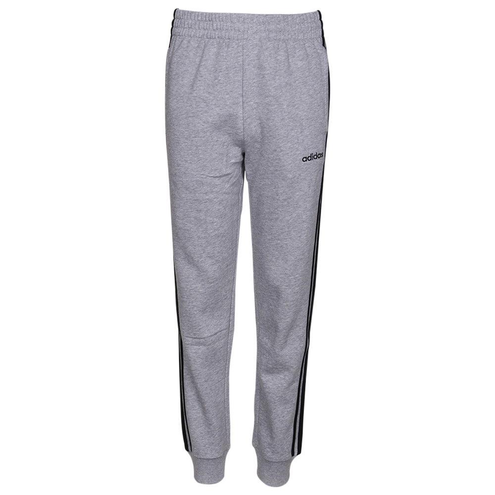 ADIDAS BOY'S 3 STRIPE COTTON FLEECE JOGGER GREY MELANGE