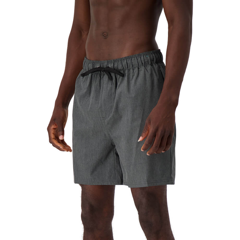 BURNSIDE MEN'S SWIM TRUNKS HEATHER CHARCOAL