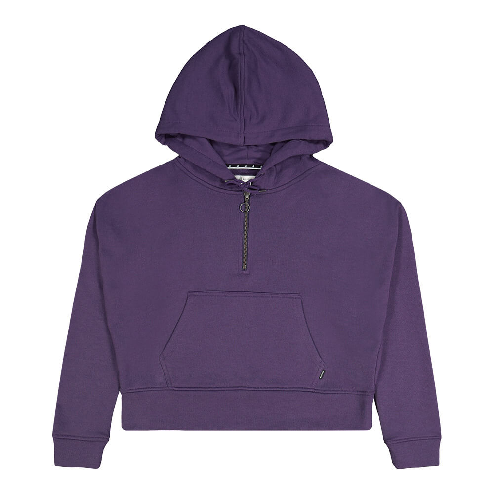 RIPZONE WOMEN'S TAVERN 1/4 ZIP PULLOVER HOODY PURPLE PLUM