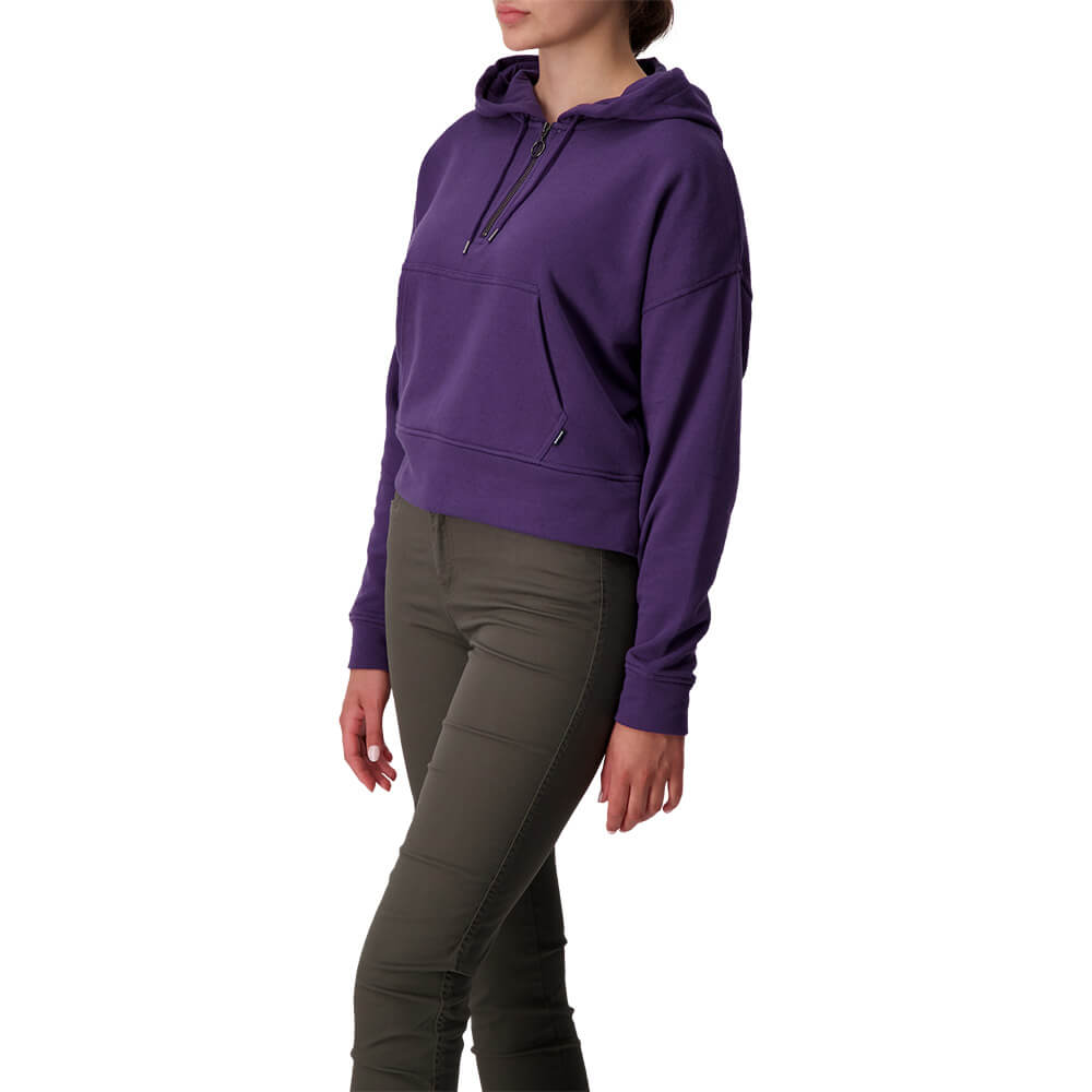 RIPZONE WOMEN'S TAVERN 1/4 ZIP PULLOVER HOODY PURPLE PLUM