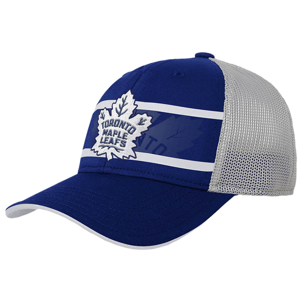 OUTERSTUFF YOUTH TORONTO MAPLE LEAFS AUTHENTIC RINKSIDE STRIPE STRUCTURE ADJUSTABLE HAT