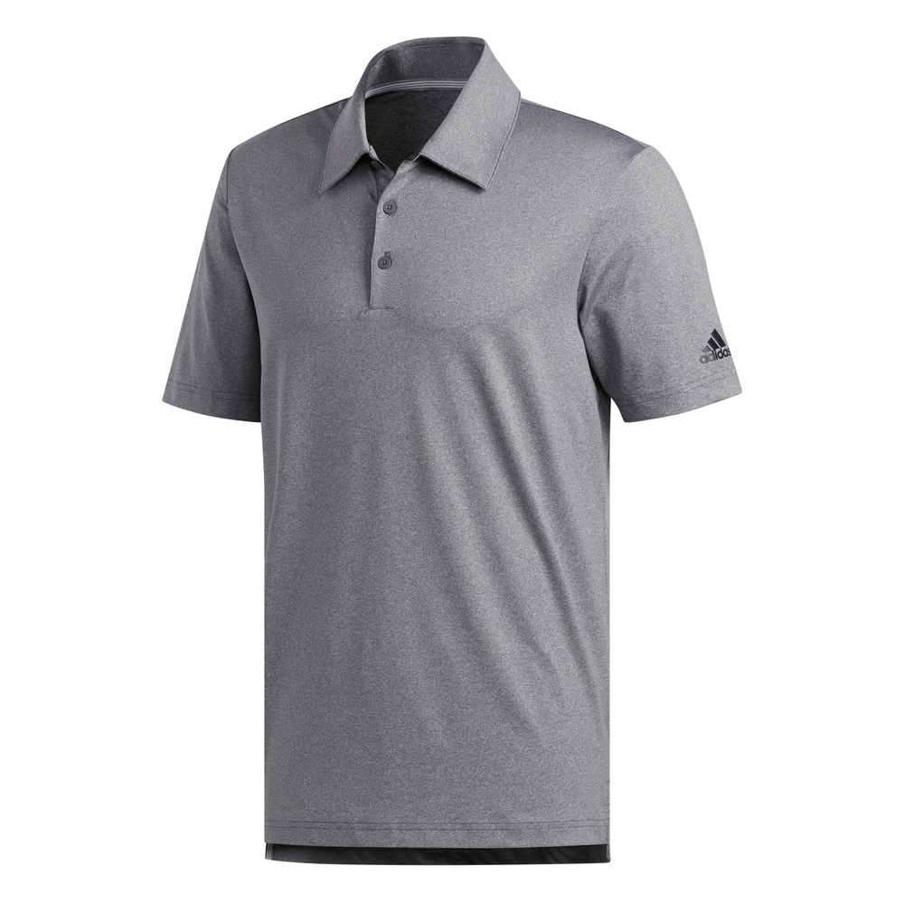 ADIDAS MEN'S ULTIMATE 2.0 HEATHER POLO GREY FIVE/BLACK