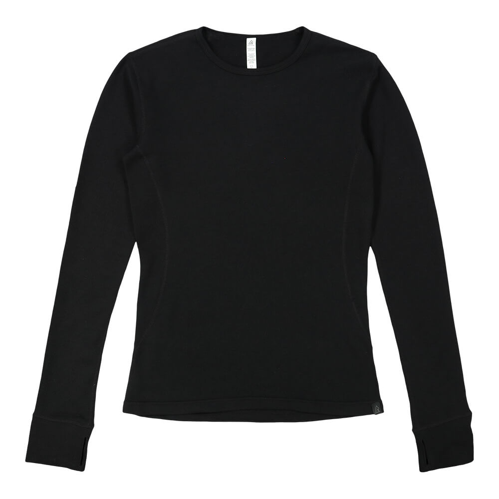 RIPZONE WOMENS MERINO BASELAYER CREW TOP BLACK