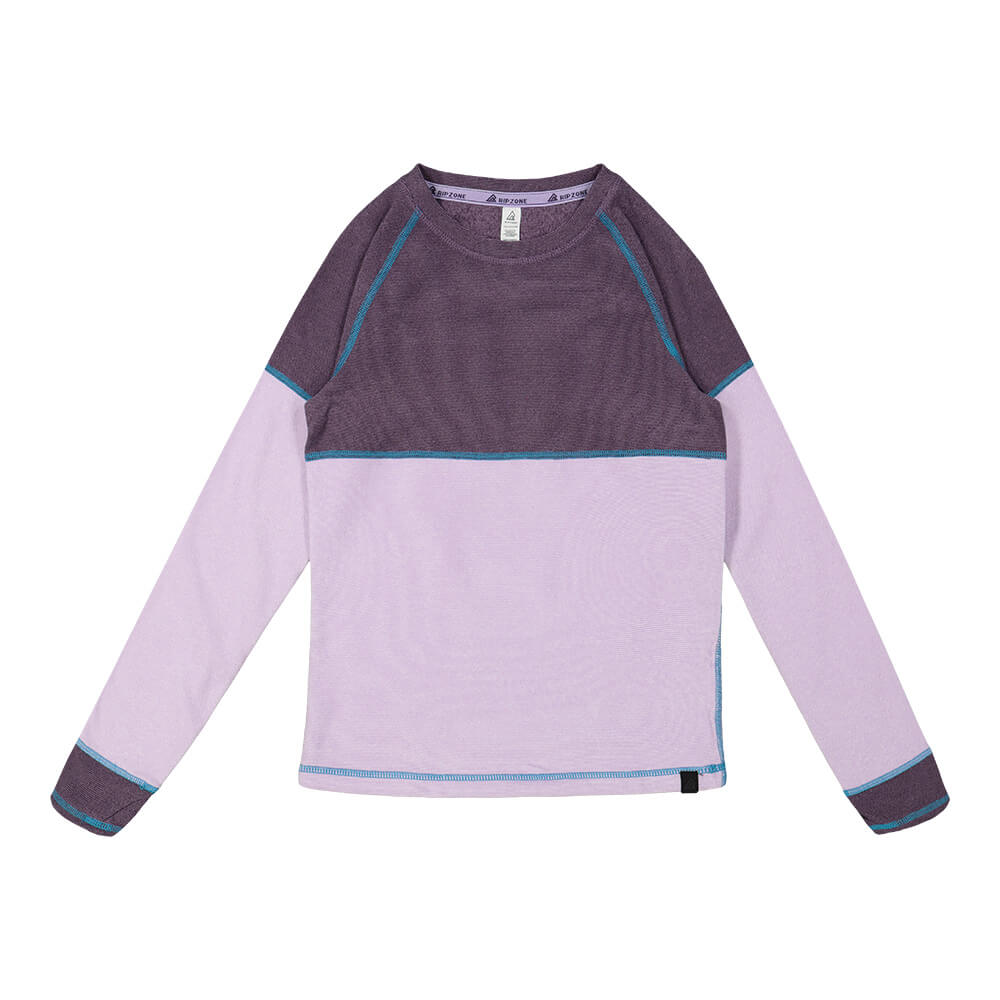 RIPZONE GIRLS COLOR BLOCKED LONG SLEEVE TOP PURPLE