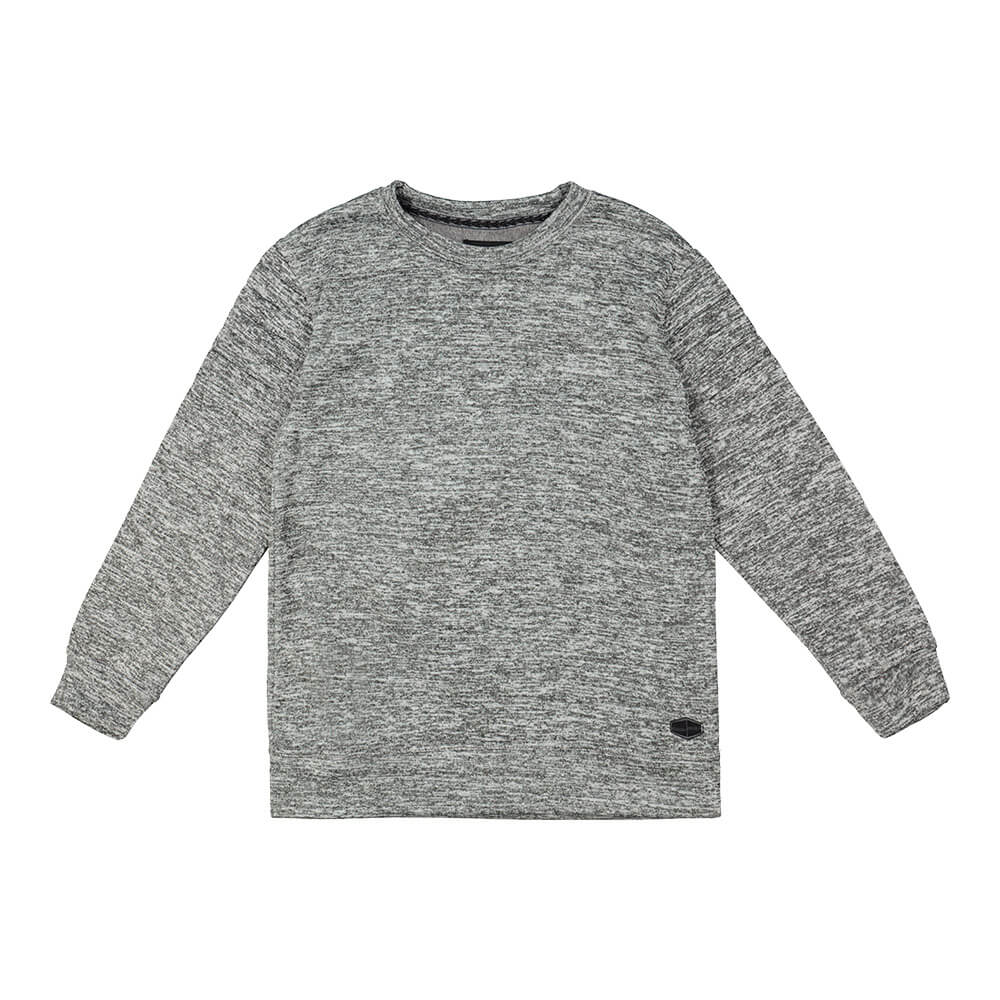 BURNSIDE BOYS LONG SLEEVE CREW TOP HEATHER MIX