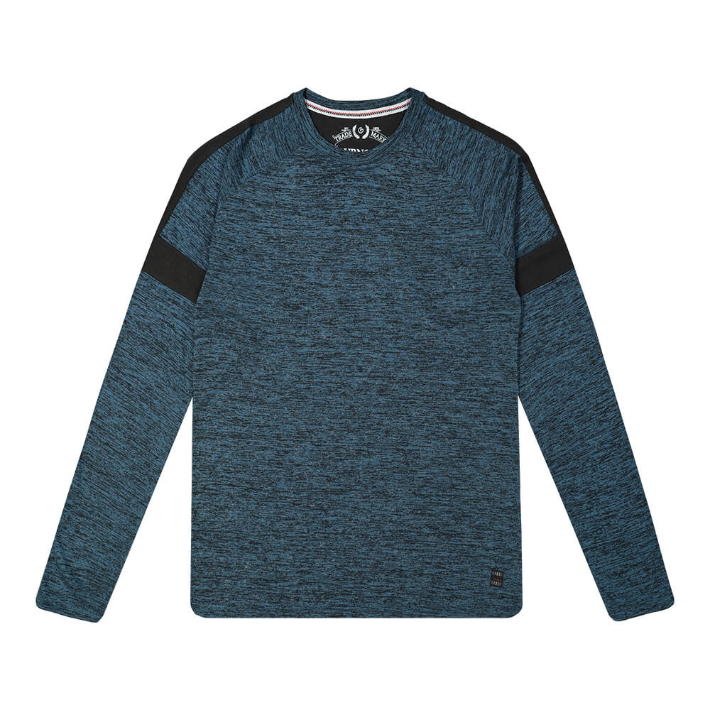 BURNSIDE MEN'S LONG SLEEVE CREW TOP BRITTANY BLUE