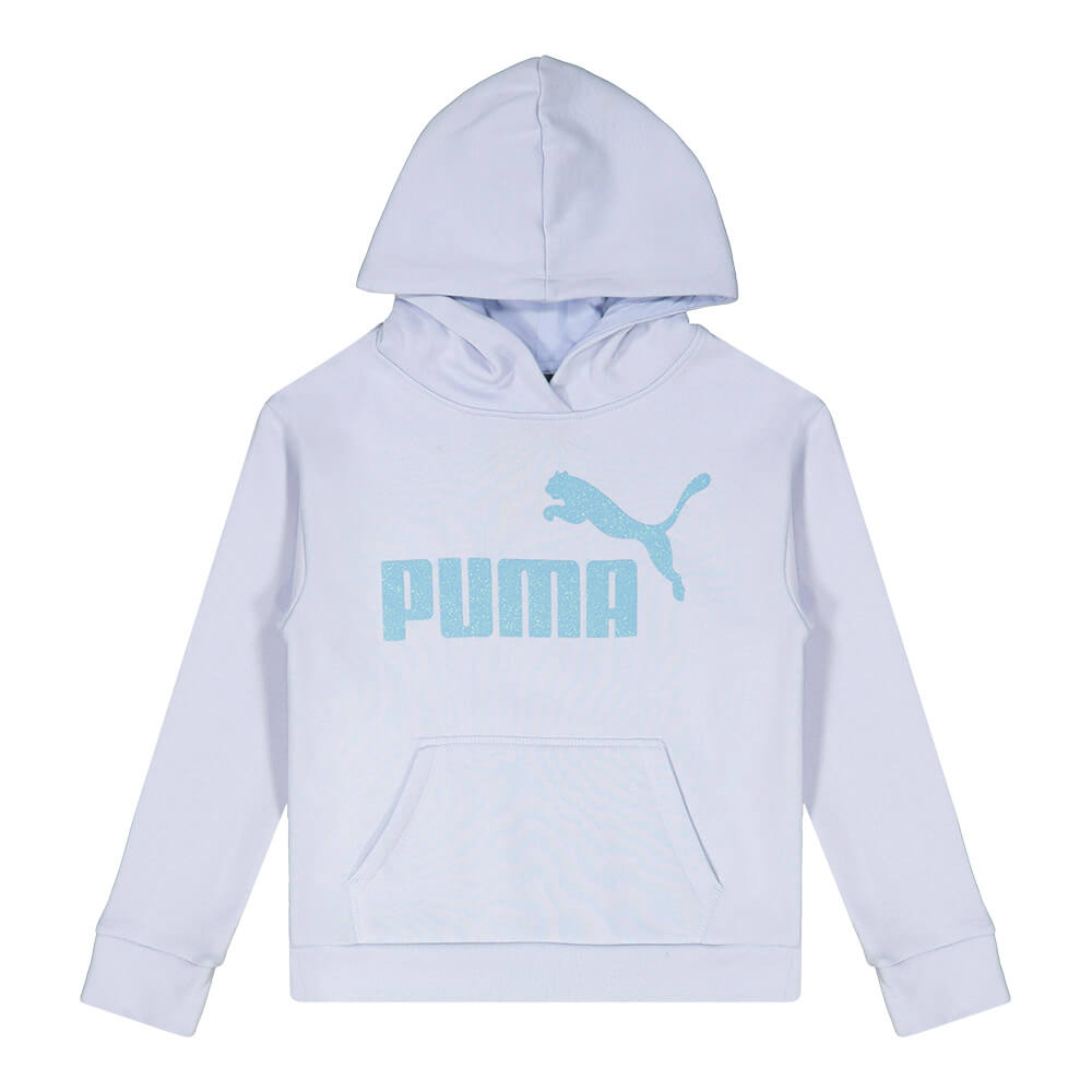 PUMA GIRL'S NO.1 LOGO PACK FLEECE PULLOVER HOODY HEATHER