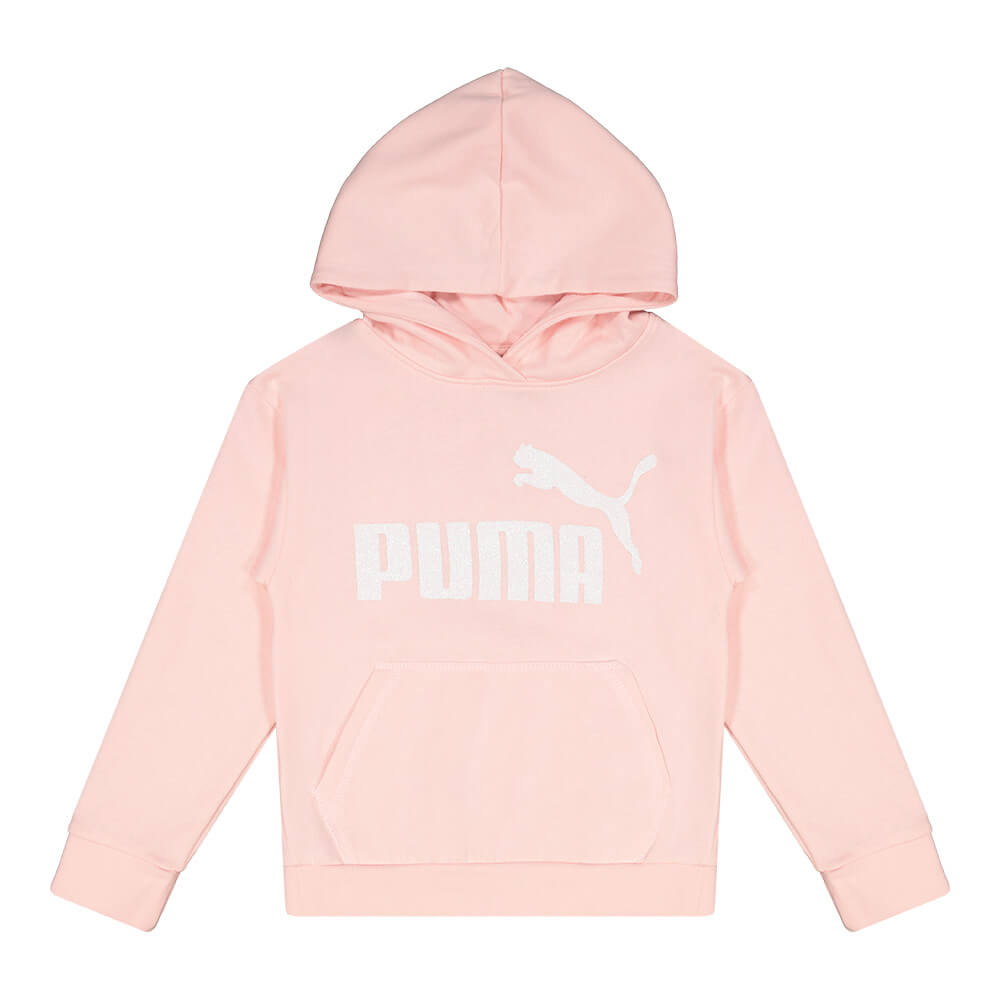 PUMA GIRL'S NO.1 LOGO PACK FLEECE PULLOVER HOODY CRYSTAL ROSE