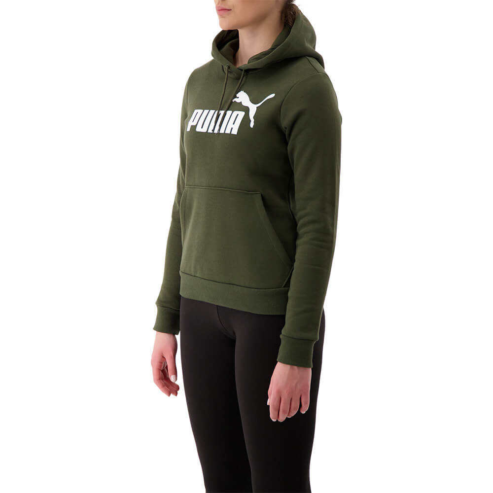 PUMA WOMEN'S ESSENTIAL LOGO HOODY FOREST NIGHT