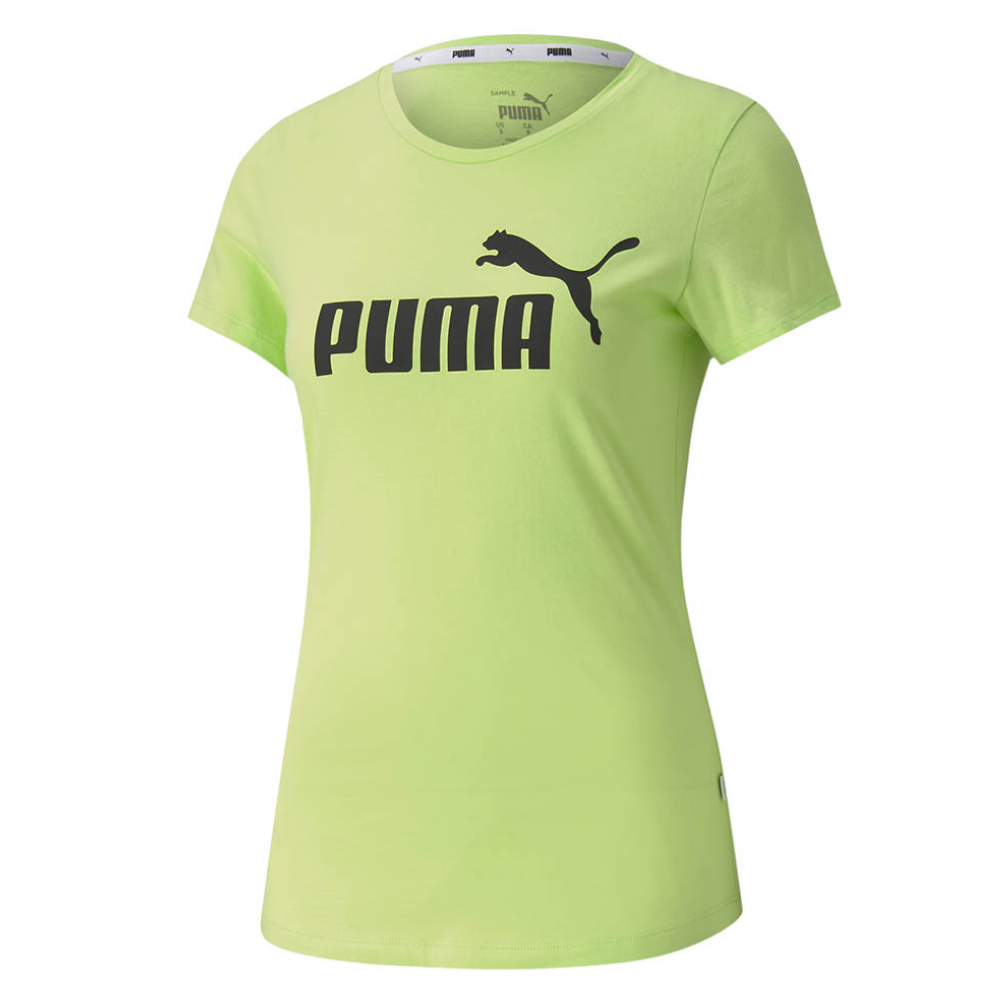 PUMA WOMEN'S ESSENTIAL LOGO HEATHER TEE SHARP GREEN