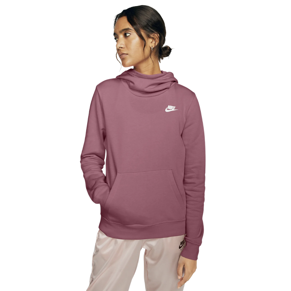 NIKE WOMEN'S NSW CLUB FLEECE FUNNEL DESERT BERRY