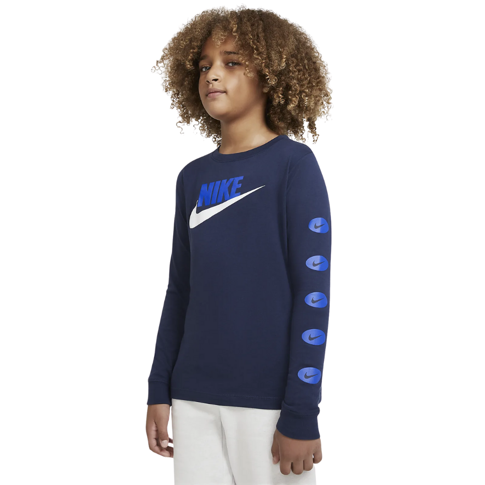 NIKE BOY'S NSW TEE LONG SLEEVE FUTURA MIDNIGHT NAVY