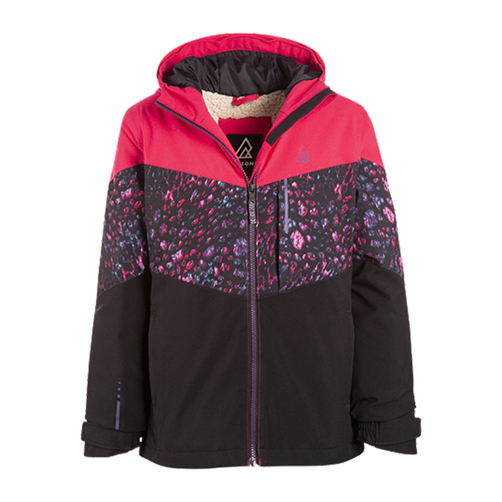 RIPZONE GIRL'S SHAKEY INSULATED JACKET RASPBERRY/LEOPARD/BLACK ...