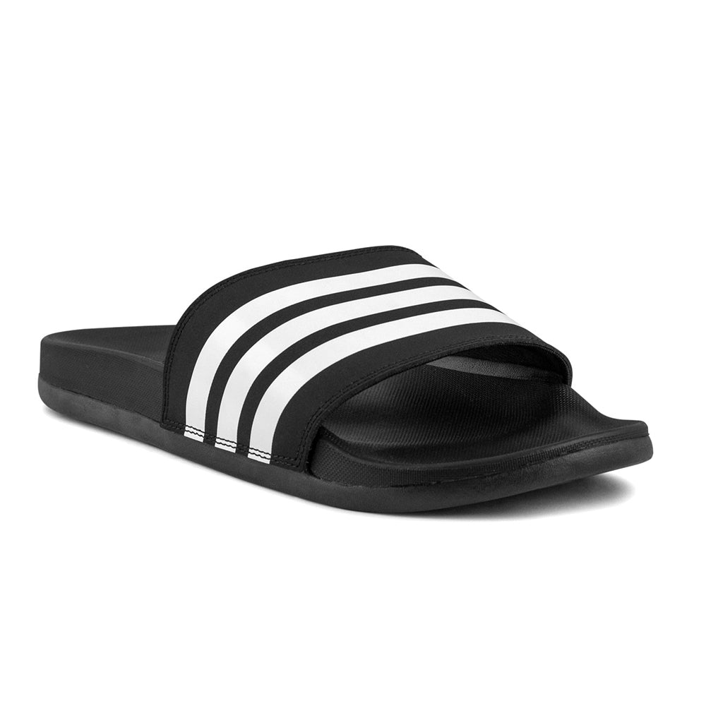 adidas black and white slides