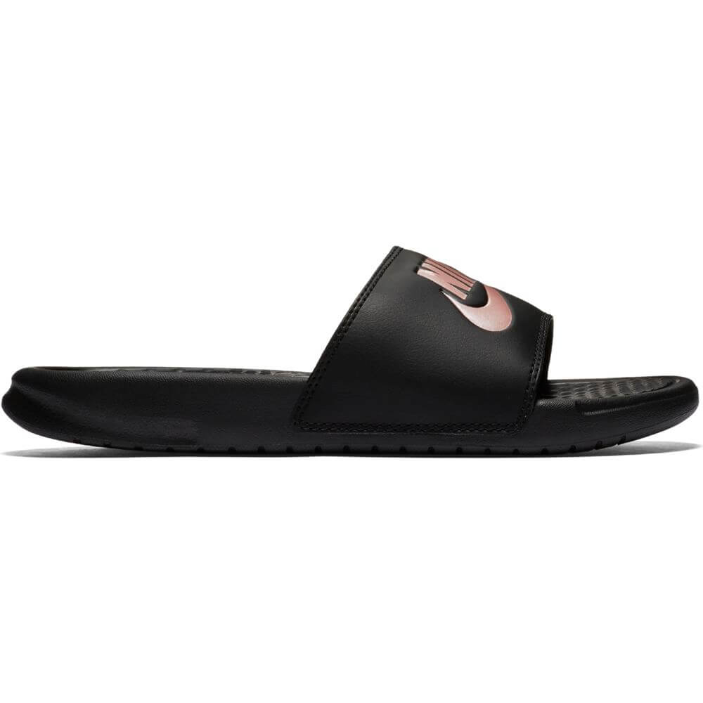 nike benassi rose gold slides