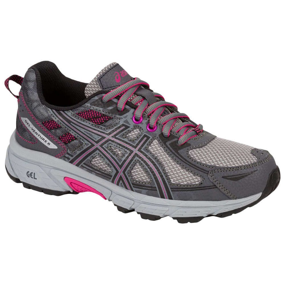 black and pink asics running shoes