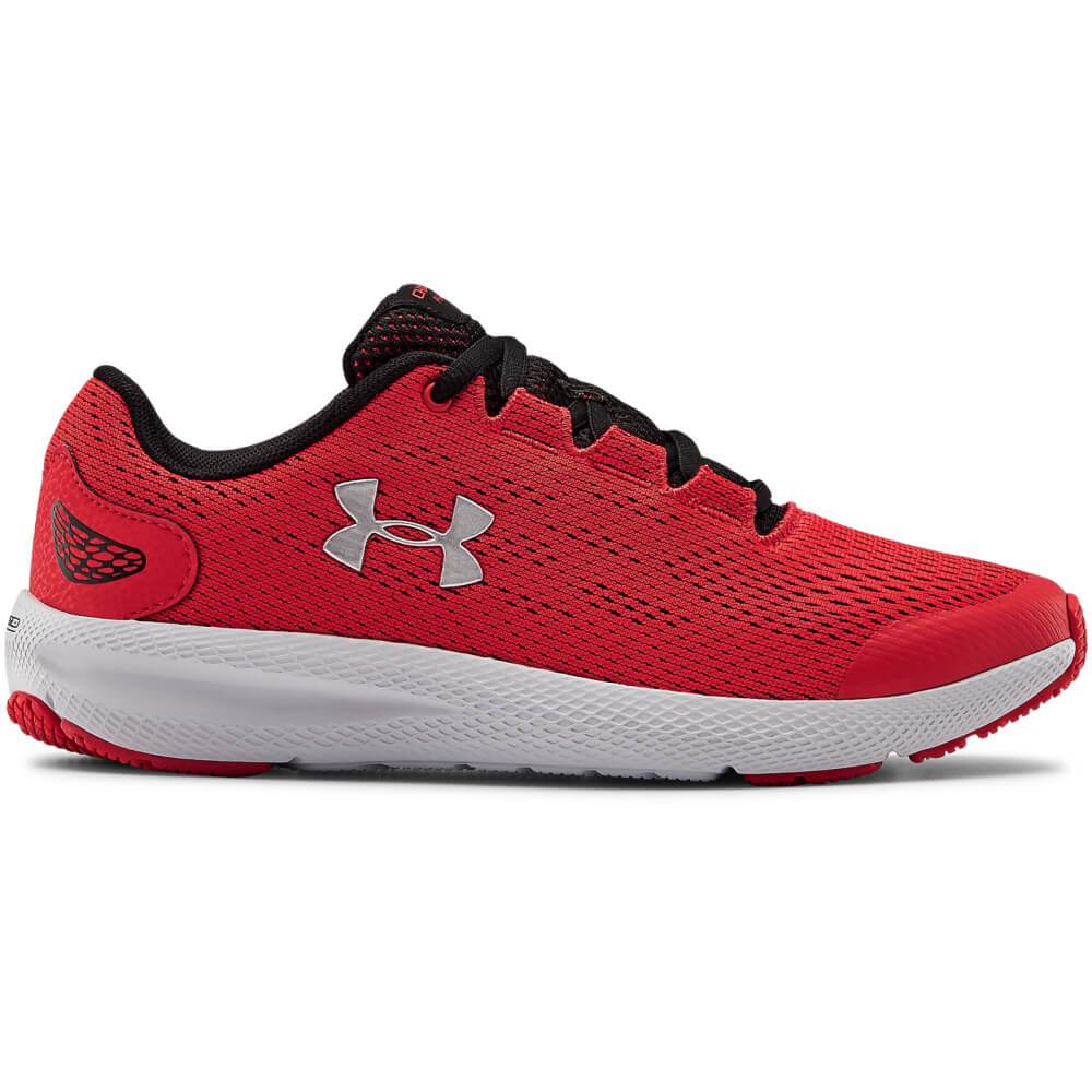 under armour red black shoes