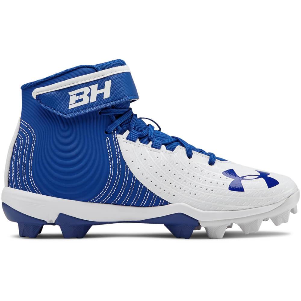 under armour cleats blue and white
