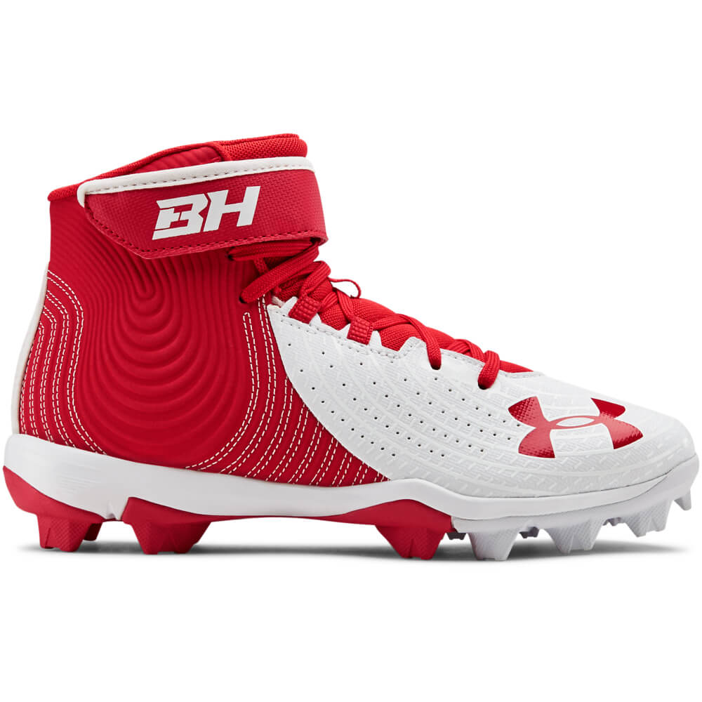 under armour red and white cleats