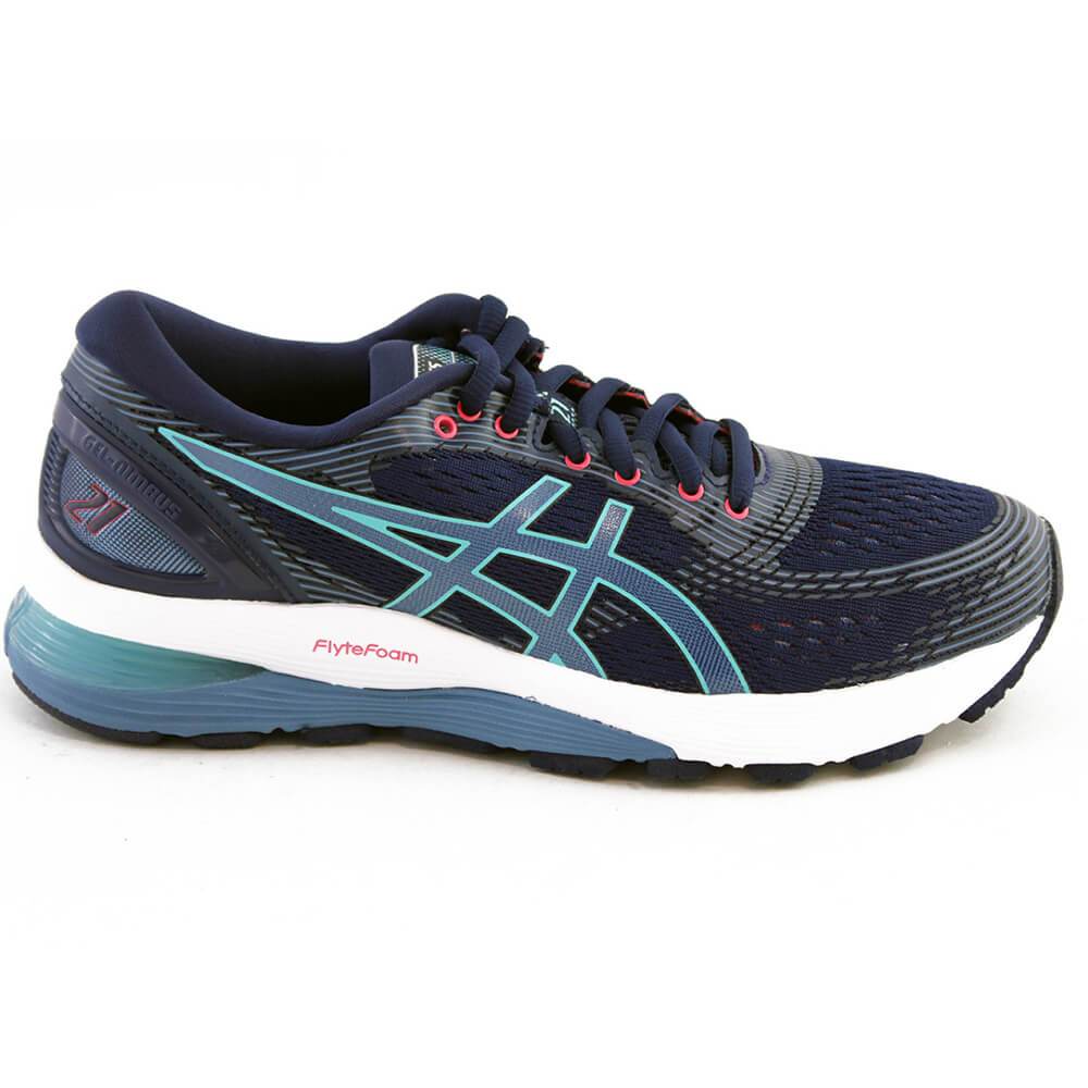 ASICS WOMEN'S GEL NIMBUS 21 RUNNING SHOE BLUE/GREY