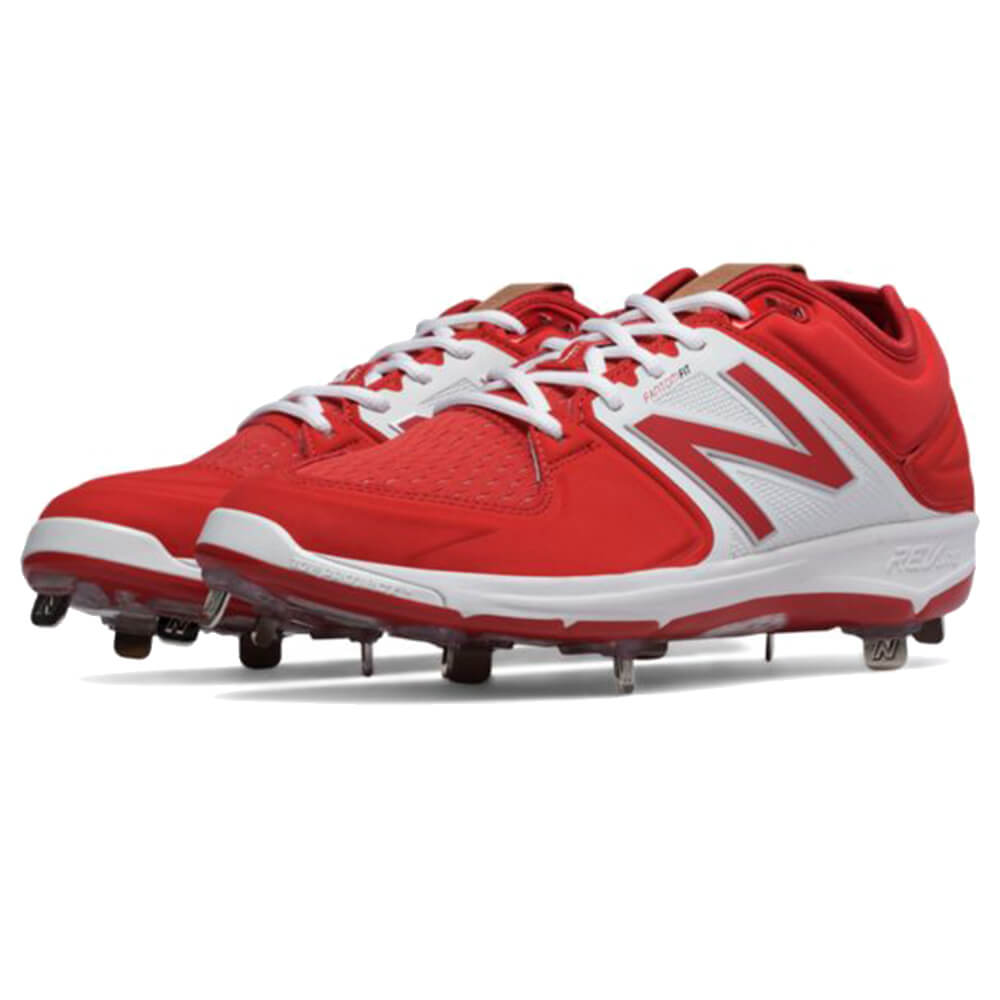 new balance red metal cleats