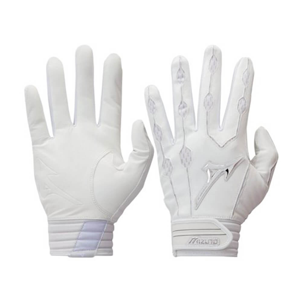 MIZUNO YOUTH COVERT LARGE WHITE BATTING GLOVES