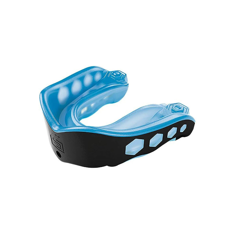 SHOCK DOCTOR ADULT GEL MAX BLACK/BLUE CONVERTIBLE MOUTHGUARD