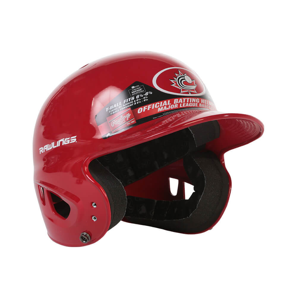 RAWLINGS BASEBALL CANADA T-BALL BATTING HELMET SCARLET