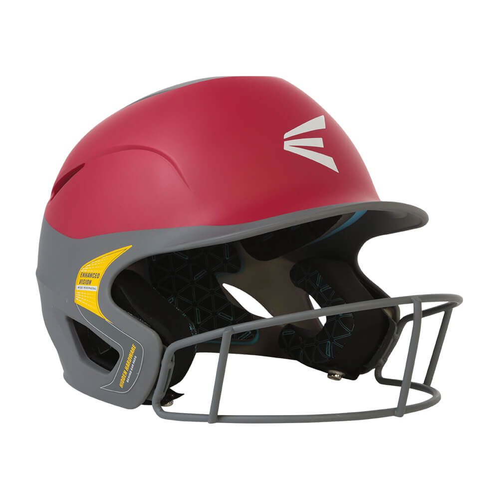 EASTON PROWESS GRIP TWO-TONE MED/LRG FASTPITCHHELMET W/MASK MATTE CHARCOAL/RED