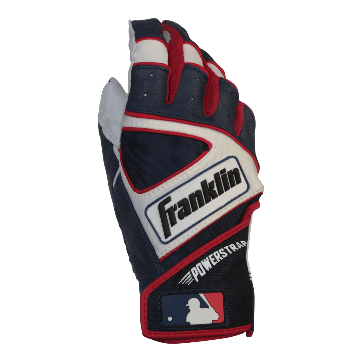 FRANKLIN POWERSTRAP PEARL/NAVY/RED  BATTING GLOVE