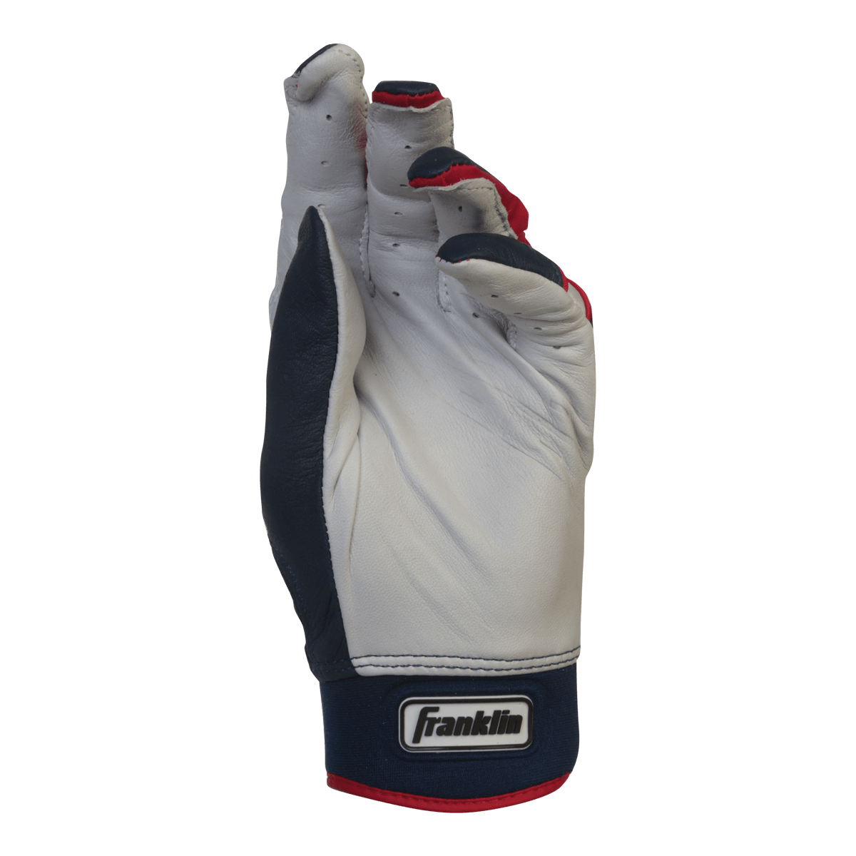 FRANKLIN POWERSTRAP PEARL/NAVY/RED  BATTING GLOVE